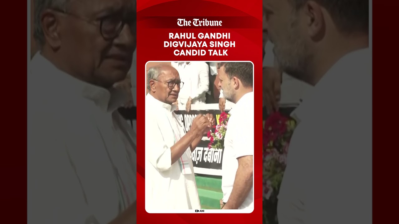Rahul Gandhi and Digvijaya Singh share candid chat before Budget session