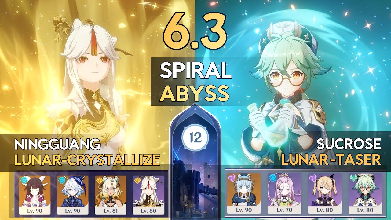NINGGUANG LUNAR-WHEELCHAIR & SUCROSE LUNAR-TASER | SPIRAL ABYSS 12, 6.3 | GENSHIN IMPACT