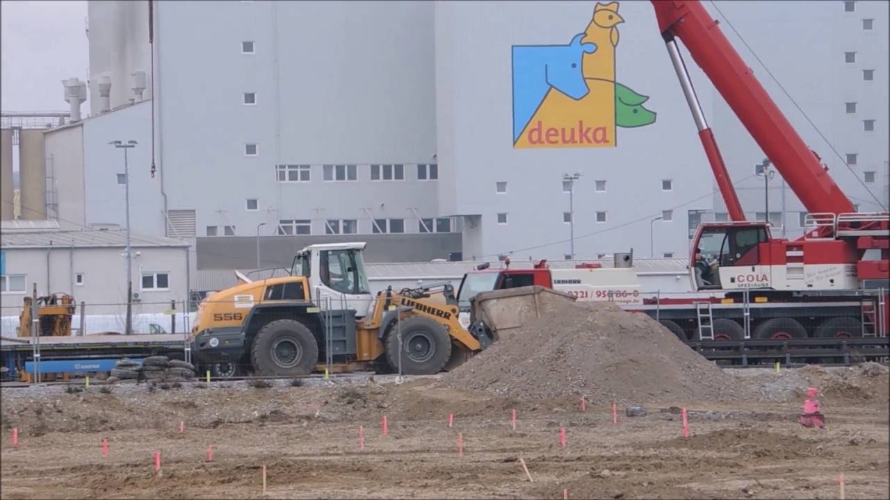 Liebherr  Teleskopkran am Hafen und Zeitraffer