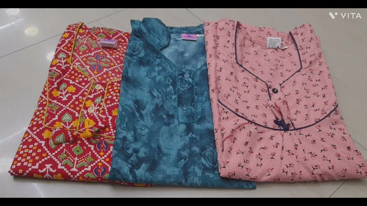 synthetic nighty free size 3 piece offer rate 550