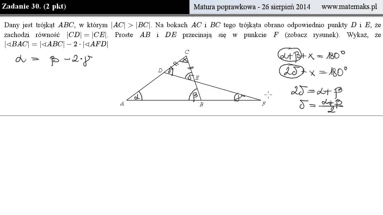 Zadanie 30 - matura poprawkowa 2014