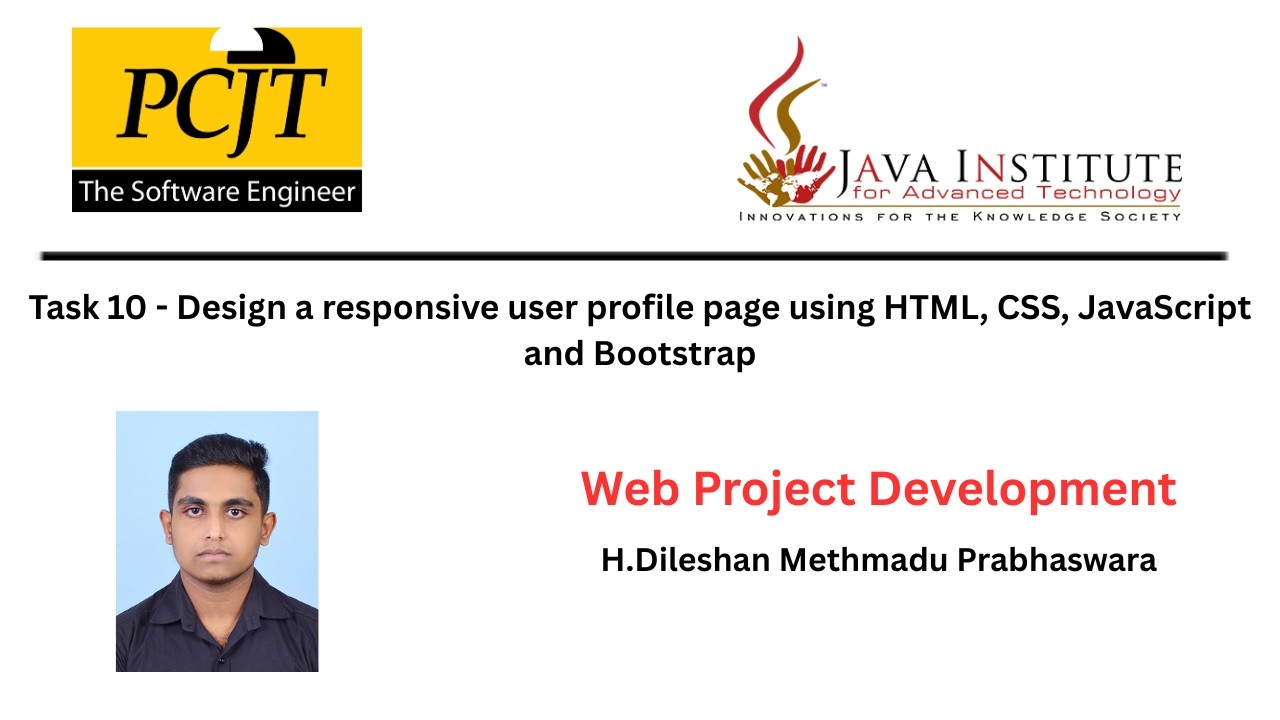 Design a responsive user profile page using HTML, CSS, JavaScript and Bootstrap