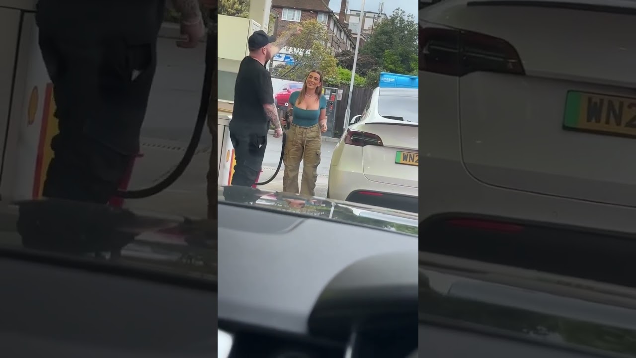 Girl tries to put PETROL into a Tesla!! 🚗🚙⛽️🔋😱
