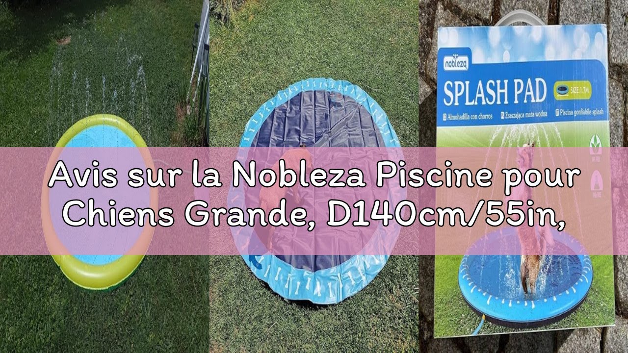 Avis sur la Nobleza Piscine pour Chiens Grande, D140cm/55in, 0.55cm Épaississant Tapis de Jeu d'eau
