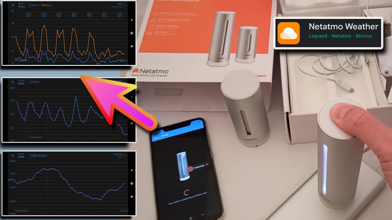 Stacja pogodowa Legrand Netatmo z aplikacją Wi-Fi inteligentna i bezprzewodowa