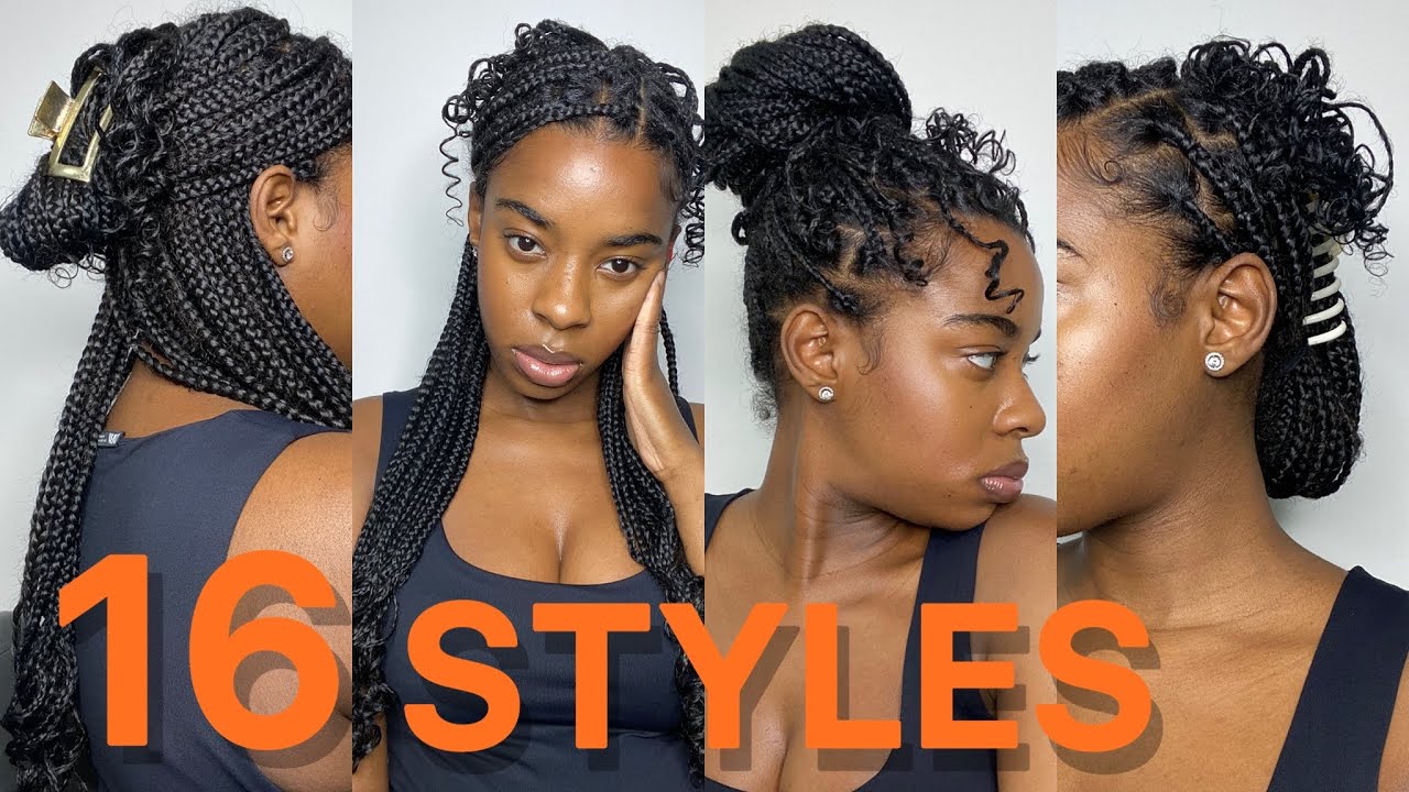 16 SIMPLE & EASY WAYS TO STYLE OLD KNOTLESS BRAIDS/ BOX BRAIDS| Beginner Friendly