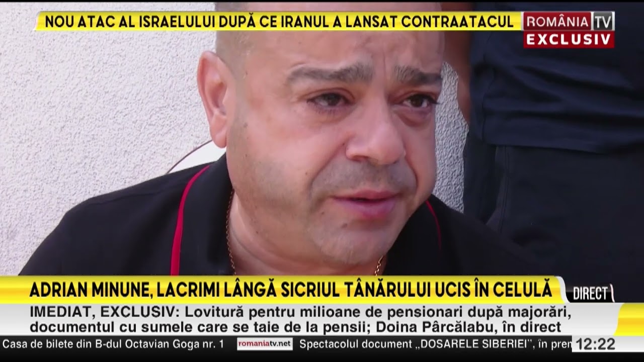 Adrian Minune, în lacrimi lângă sicriul tânărului ucis în celulă