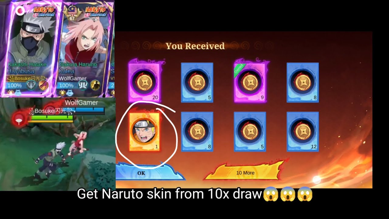 Hayabusa x Kakashi gameplay (ft. I got Naruto Skin from 10x draw!!!!)