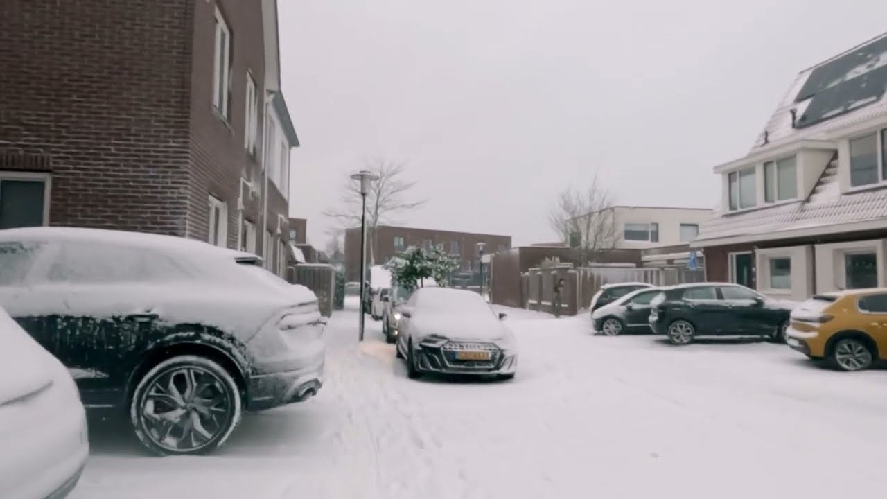 Walking to the supermarket on a snow day