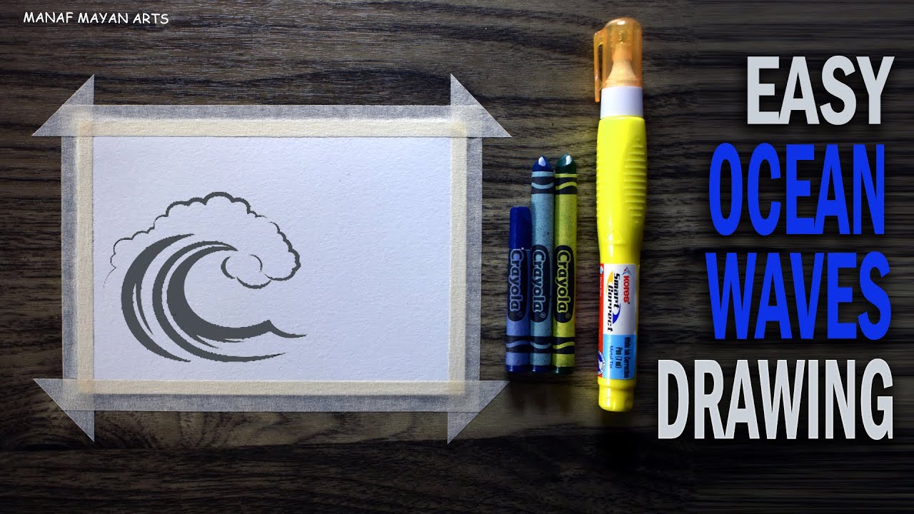 Ocean waves | Mind blowing drawing for beginners with wax crayons  #234