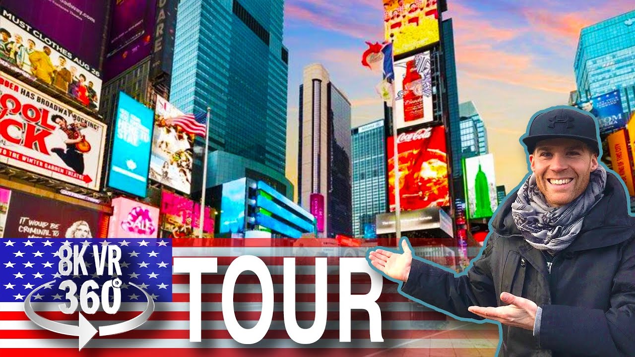 Times Square in New York City - Guided Tour - 8K 360 VR Video!