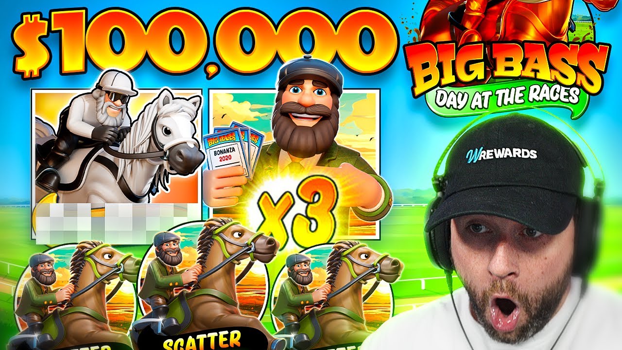 I SPUN in an $100,000 MAX BET BONUS on the *NEW* BIG BASS DAY AT THE RACES!! (Bonus Buys)