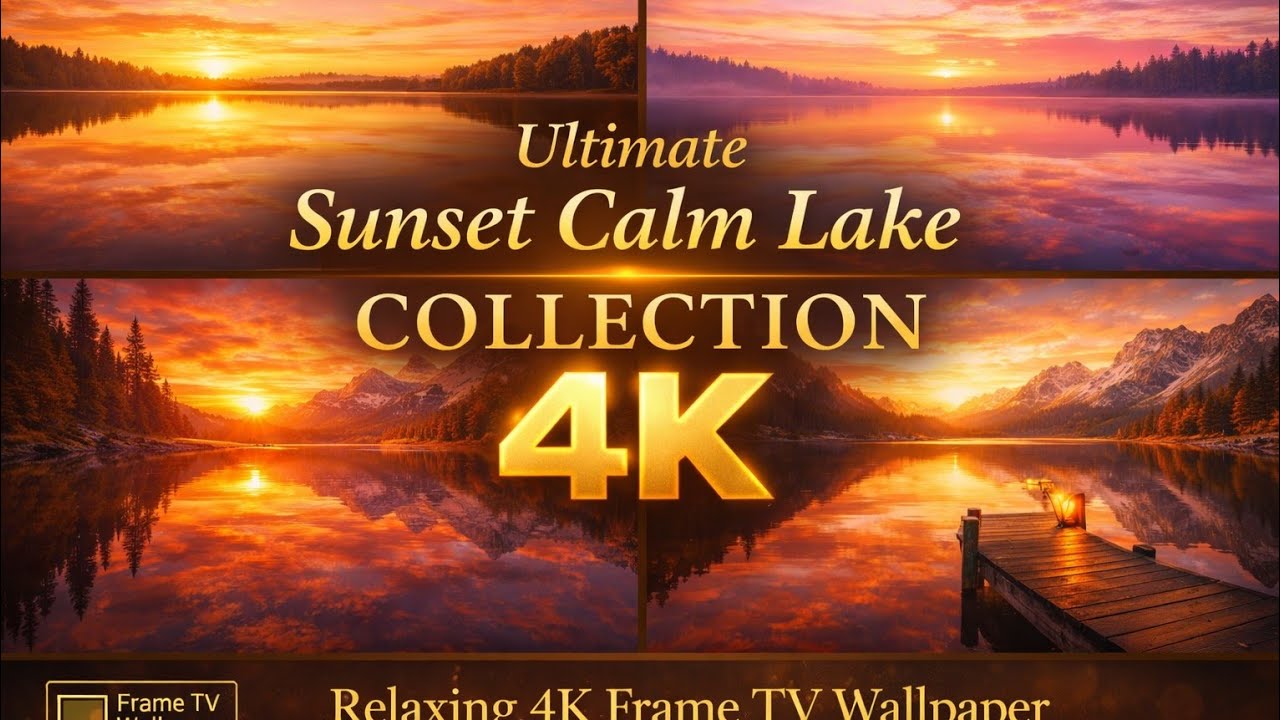 Ultimate Sunset Calm Lake Collection Relaxing 4K Frame TV Wallpaper #4KWallpaper#SunsetLake