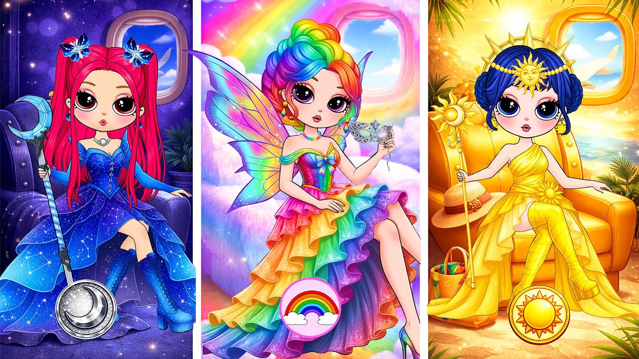 KPop Demon Hunters : Huntrix Glow Up in Day, Night and Rainbow Fashion | DIY Fashion Paper Dolls