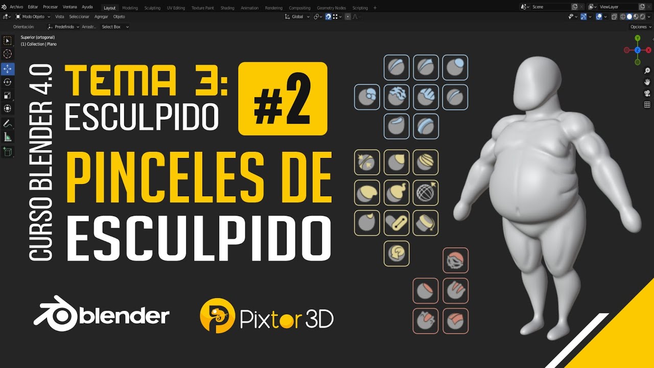 Blender tema 3 clase 2 - Pinceles de esculpido