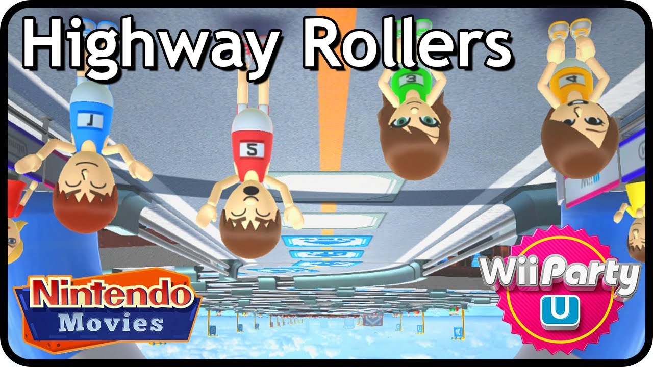 Wii Party U - Reverse Highway Rollers (4 players, Maurits vs Rik vs Danique vs Thessy)