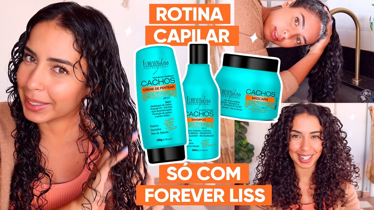 TESTEI A LINHA CACHOS DA FOREVER LISS - ROTINA CAPILAR COMPLETA | JULIANA LOUISE