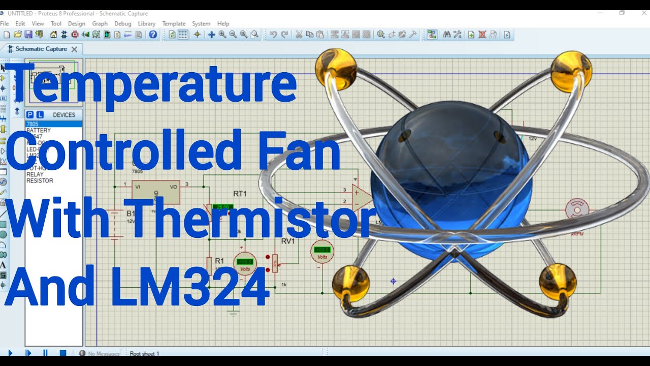 Proteus Tutorial 5: Temperature Controlled Fan Using Thermistor LM324 Circuit Simulation