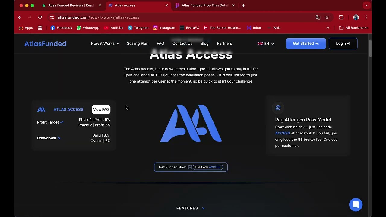 شركة Atlas Funded  للتمويل وحساب 200K بسعر 5$