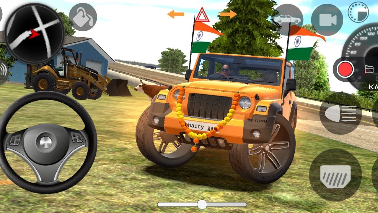 Modified Thar 4x4 Stunt! 🔥 | Indian Flag Pride 🇮🇳 | High Graphics Gameplay#mahindrathar 