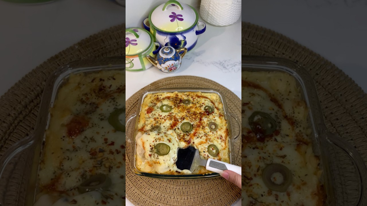 Cheesy white sauce baked pasta made with perfection 😋❤️ 
