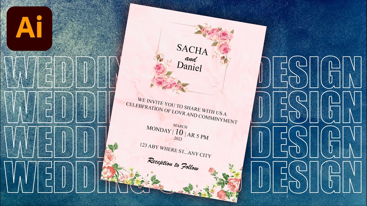 Wedding card Design in illustrator in Hindi/Urdu | How To Make a Beautiful Wedding Invitation