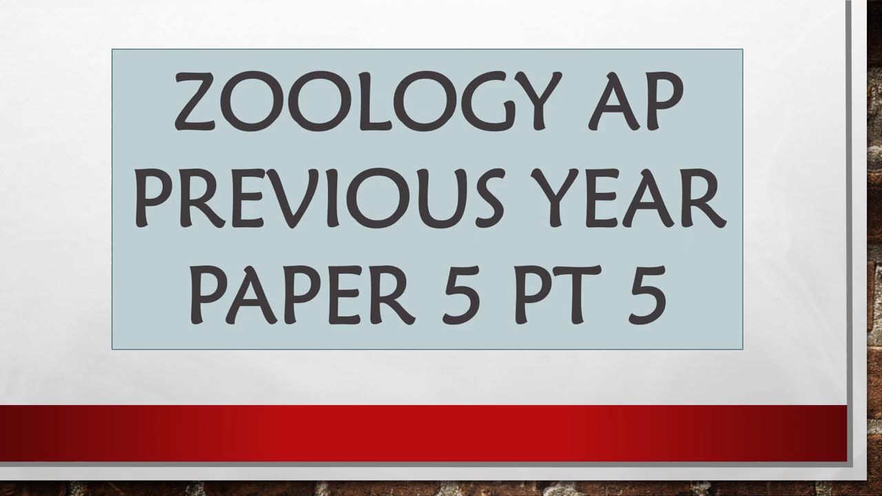 ZOOLOGY PREVIOUS YEAR PAPER 5 PT 5. Kindly Like, Share, and Subscribe for more informative videos.