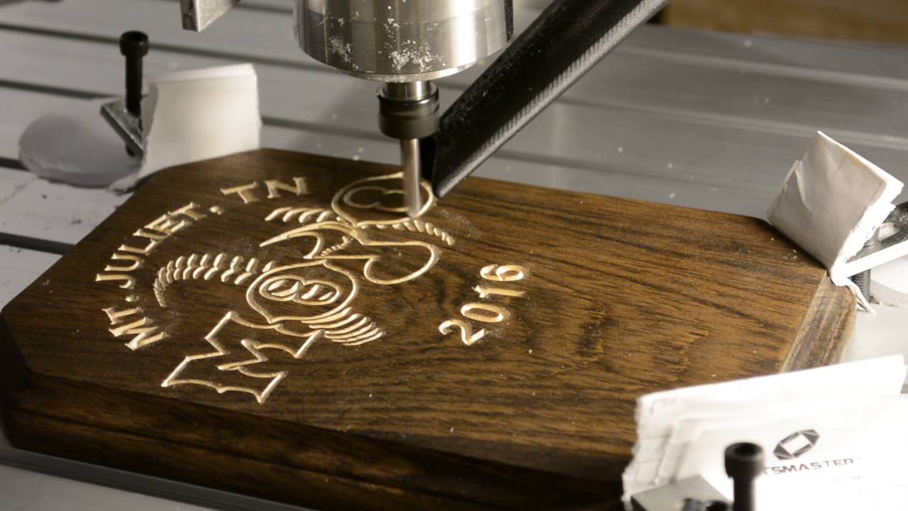 V-carving a plaque out of stained pine