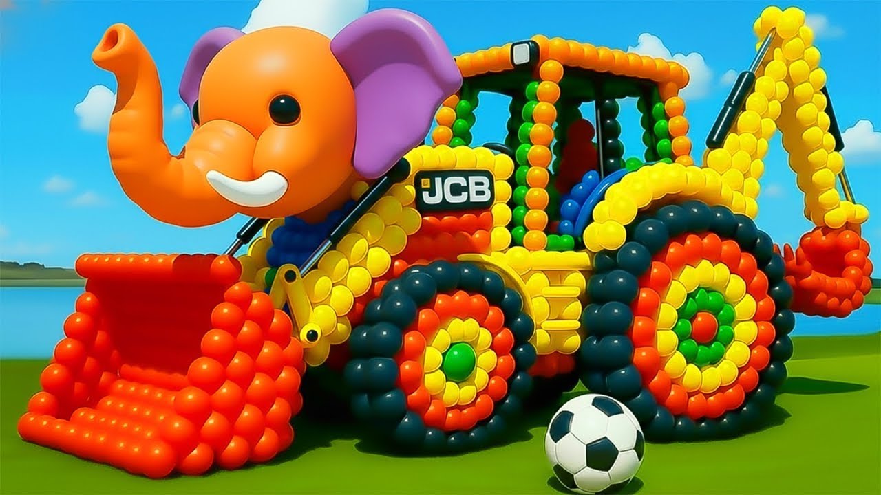 The mascot vibrato assistant JCB and Tractor placed on the football field is popular, co produced