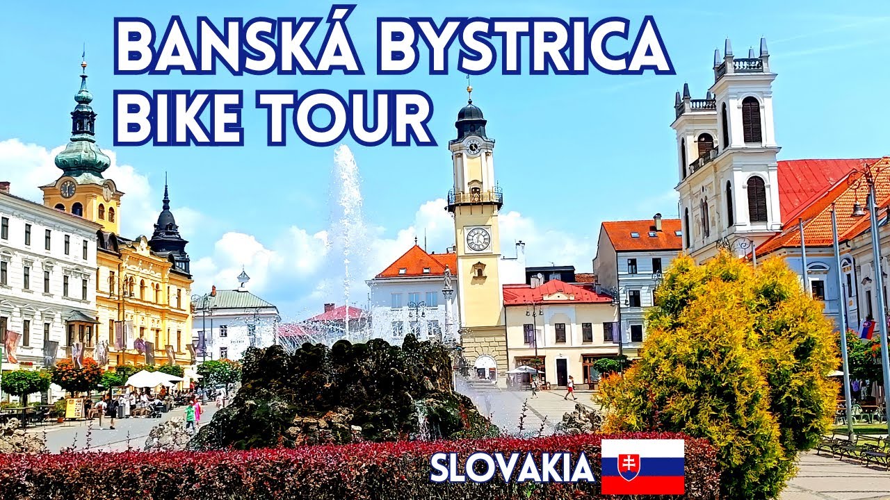 Banska Bystrica, Slovakia BIKE TOUR 4K. Rowerem po Bańskiej Bystrzycy, Słowacja