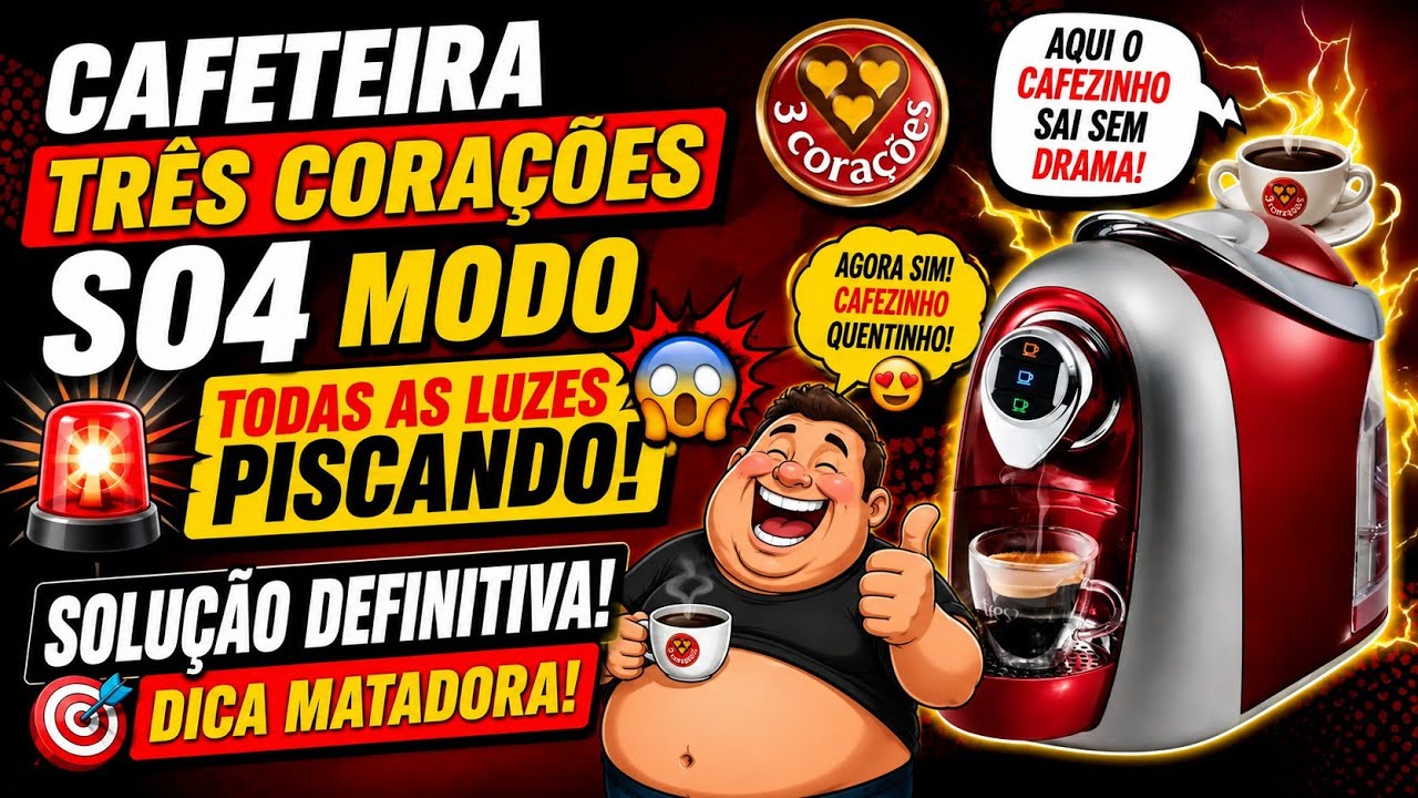 🟢Cafeteira 3 Corações Parte#2, Luz vermelha e as três xícaras piscando sem parar solução definitiva!