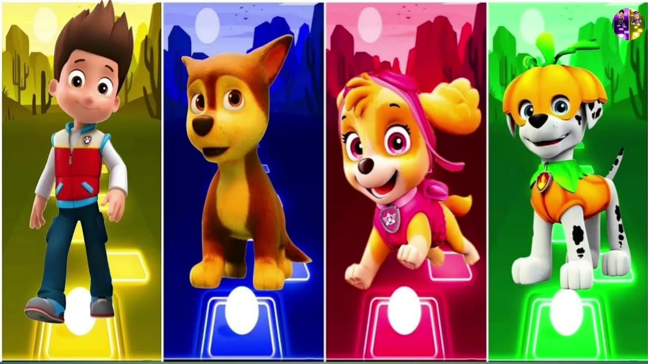 PAW Patrol - Ryder vs Chase vs Skye vs Marshall  🎶 Tiles Hop EDM Rush -0087