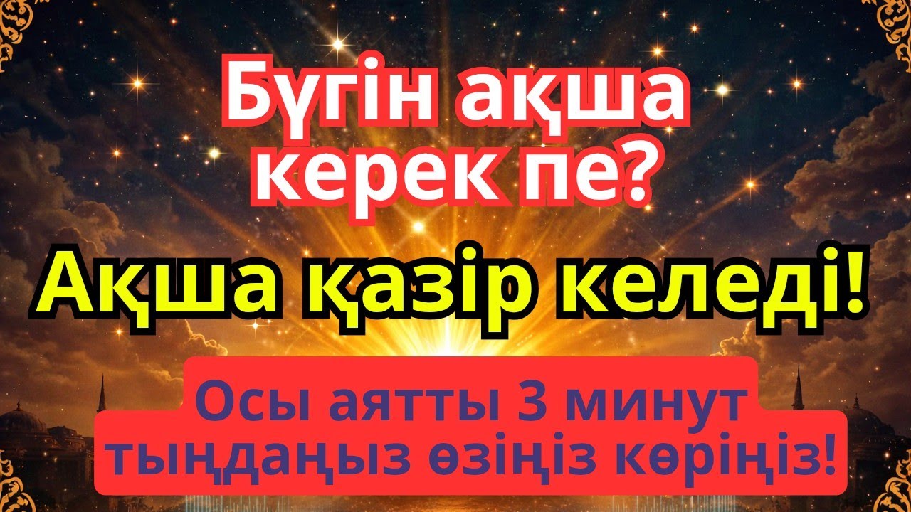 🕌 минуттан кейін сізге көп ақша келеді ||Рыздық тартатын сүре Құрандағы ең қуаттыдұға