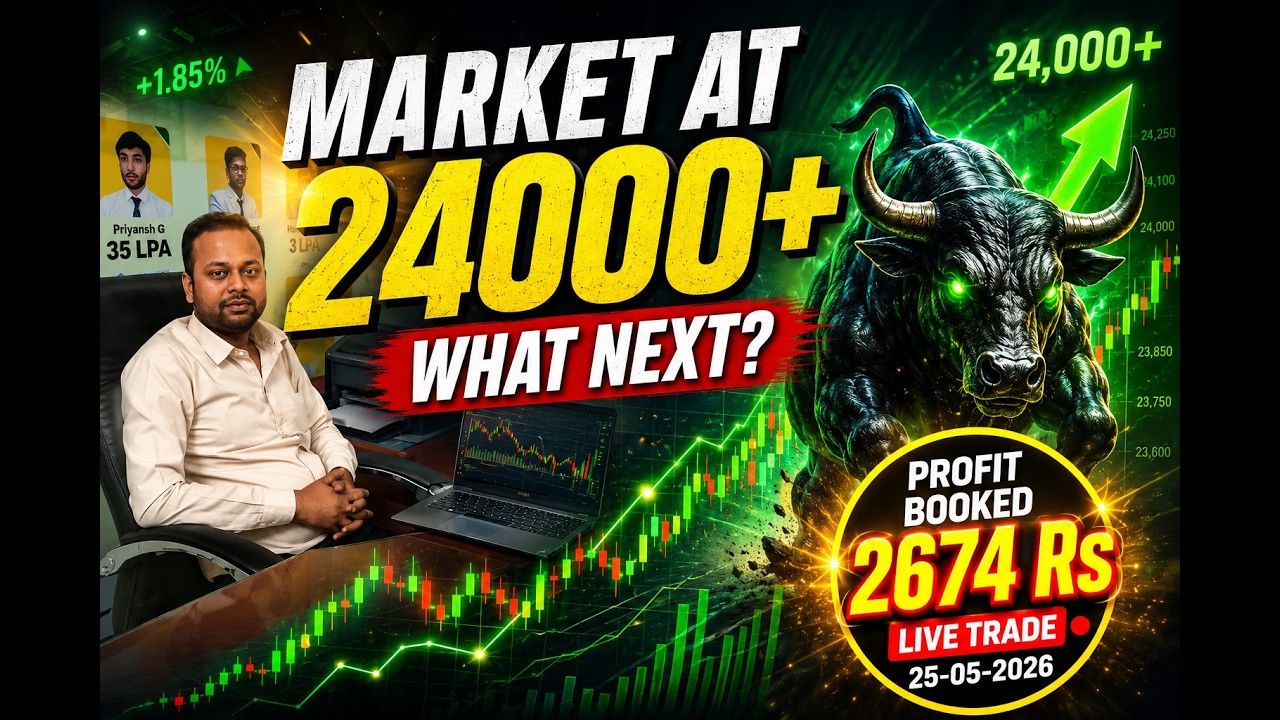 NIFTY 24000 Level Breakout 🚀 | OI Data Se Live Trade + ₹2674 Profit