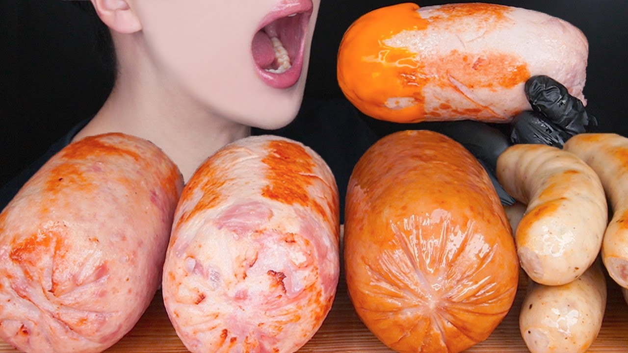 ASMR SAUSAGE GIANT MUKBANG COOKING 대왕 소세지 먹방 치즈소스 咀嚼音 ソーセージ Sosis ヨリ チーズ 香肠 NO TALKING EATING SOUNDS