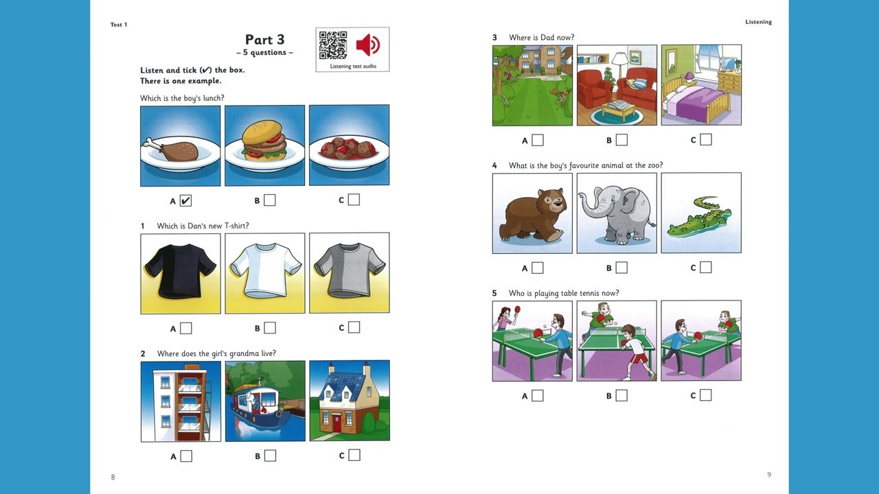 LISTENING • CAMBRIDGE STARTERS AUTHENTIC EXAMINATION PAPER 4 TEST 1 | Luyện Nghe STARTERS