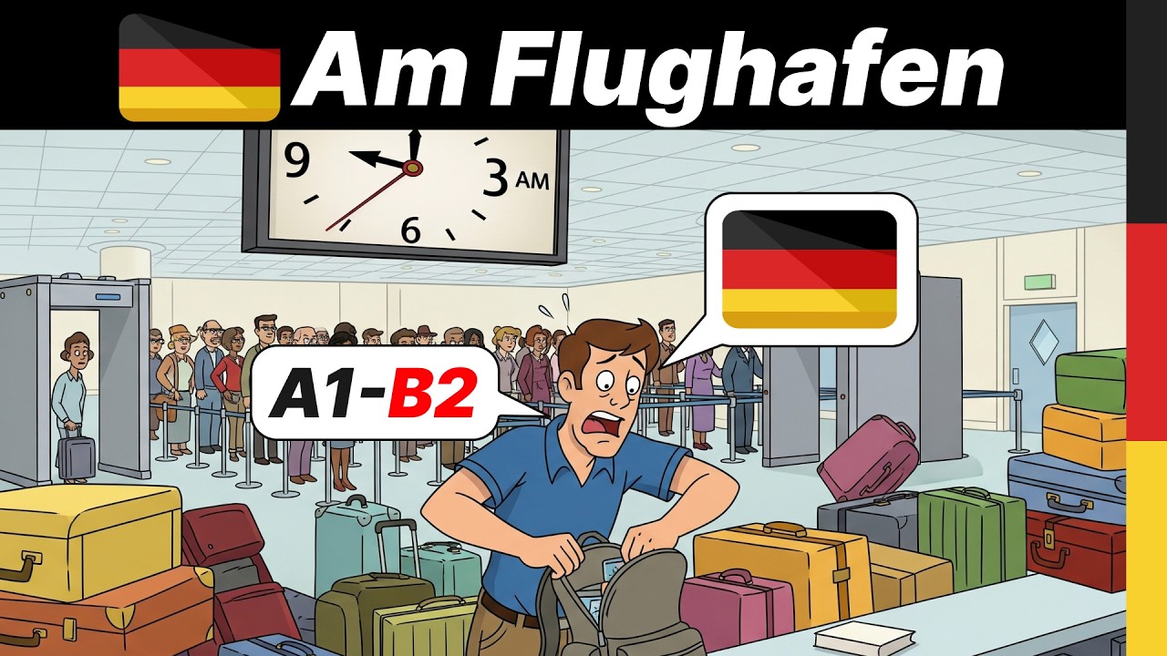 Learn German Naturally with Easy Everyday Conversations: Am Flughafen! ✈️