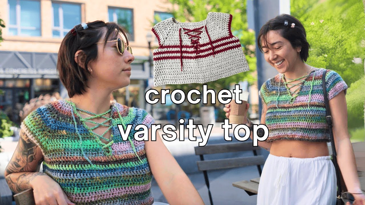 the varsity top | crochet v-neck top tutorial