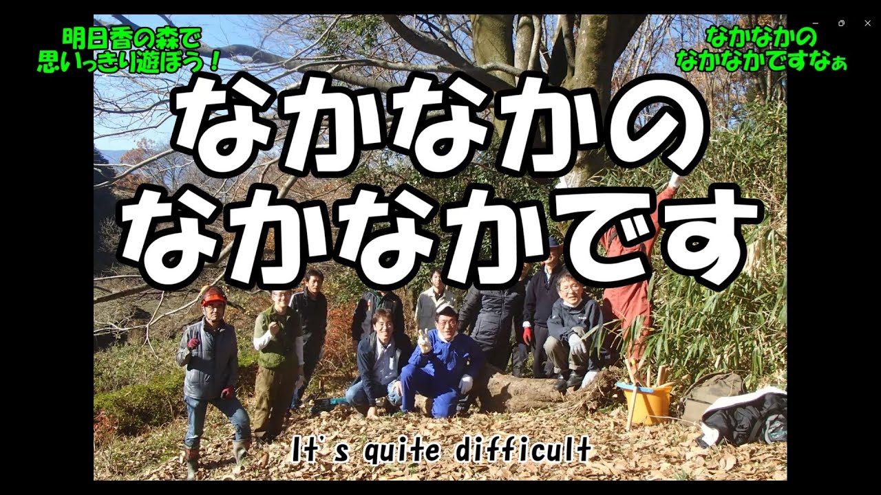 なかなかのなかなかです　明日香の森でおもいっきり遊ぼう！＃明日香村　＃明日香　＃asuka　#活動　＃おもしろ　＃武蔵坊弁慶　＃弁慶　＃長のこぎり　＃伐採　＃倒木