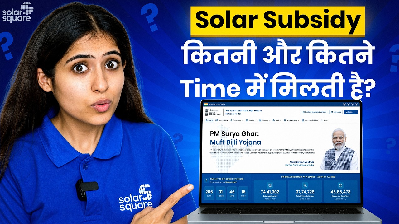 PM Surya Ghar Yojana 2026 - Solar Subsidy कितनी मिलती है? - 1KW, 2KW, 3KW पे? (Subsidy Chart)