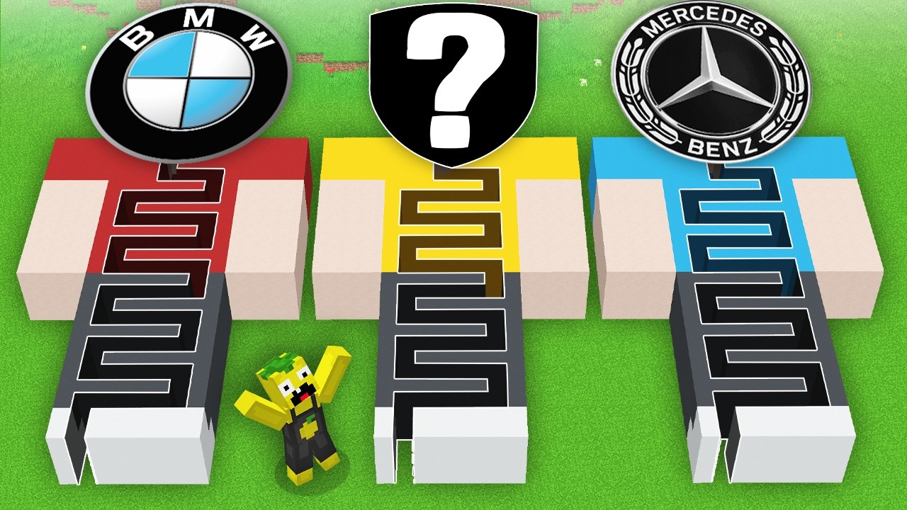 I SURVIVAL in MAZE with SECRET CAR BRANDS in Minecraft ! SECRET CAR INSIDE MAZE !