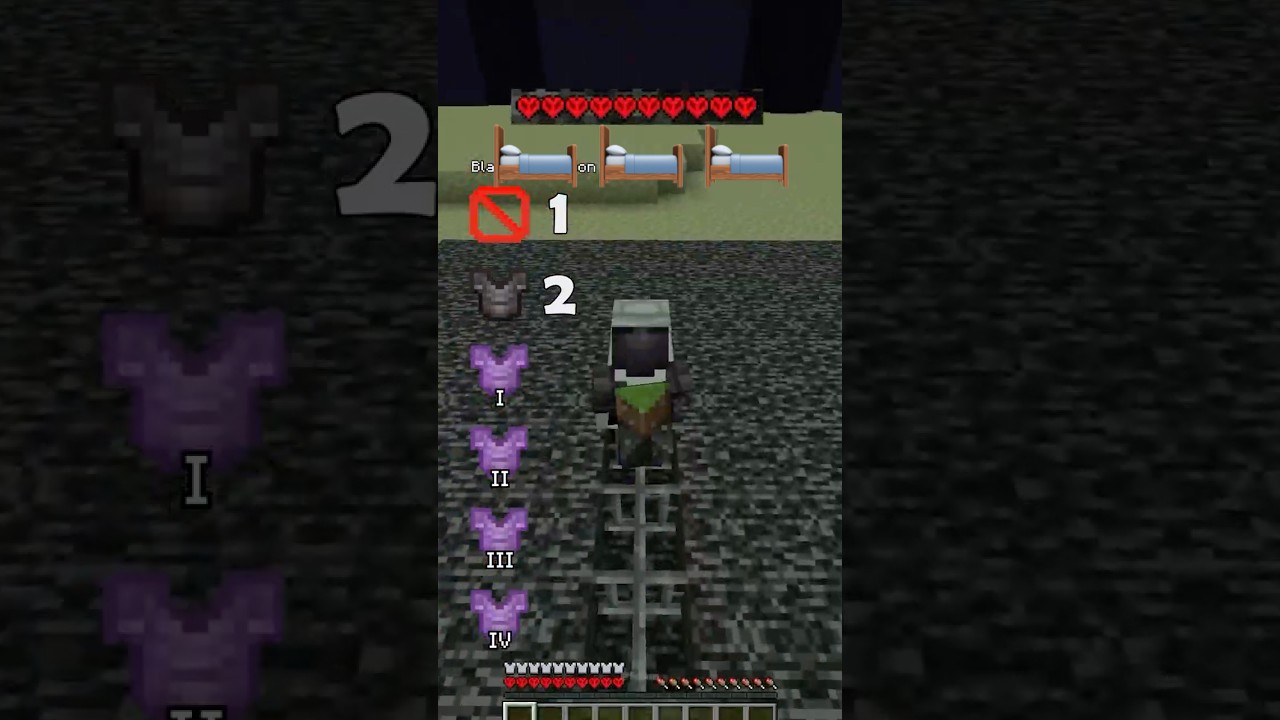 end dimension beds vs blast protection test #experiments #minecraftshorts