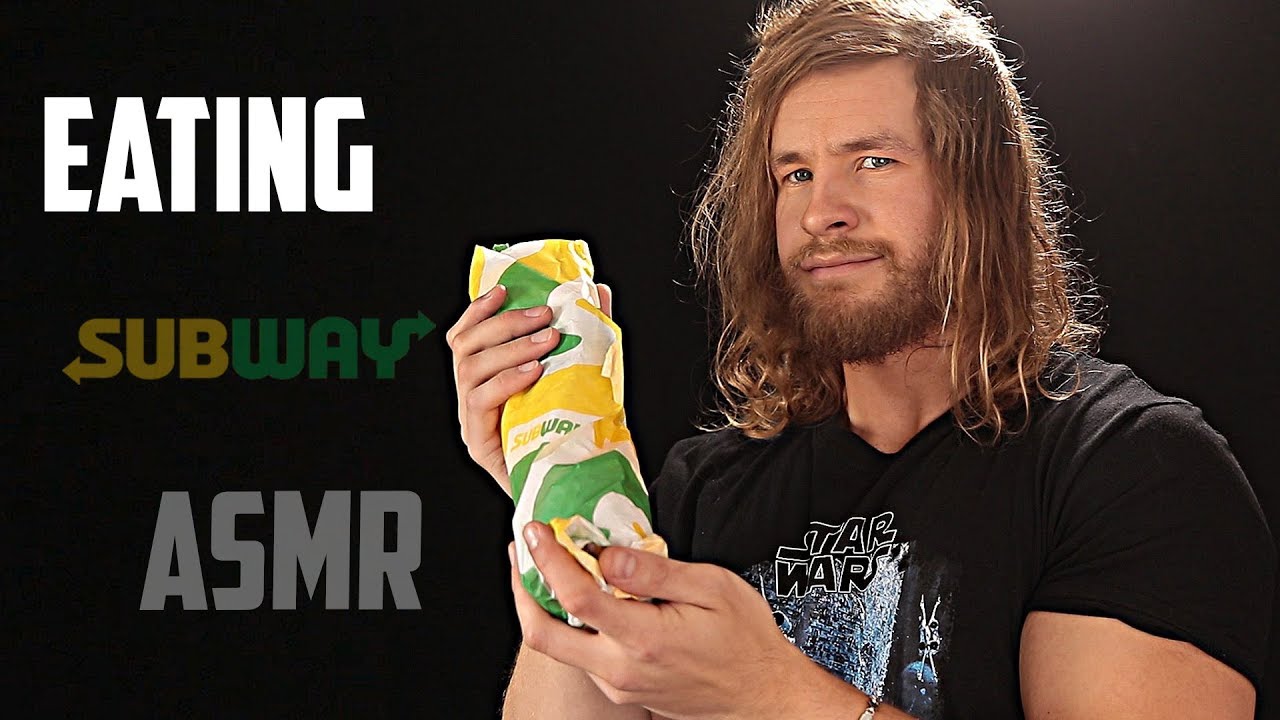[ASMR] EATING a FOOT LONG English Subway (Relaxing Mouth Sounds)