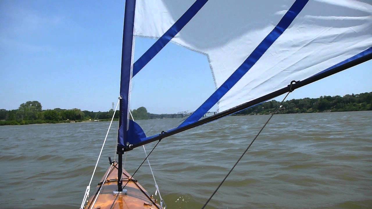 Kayak Sailing using Falcon Sail with comentary