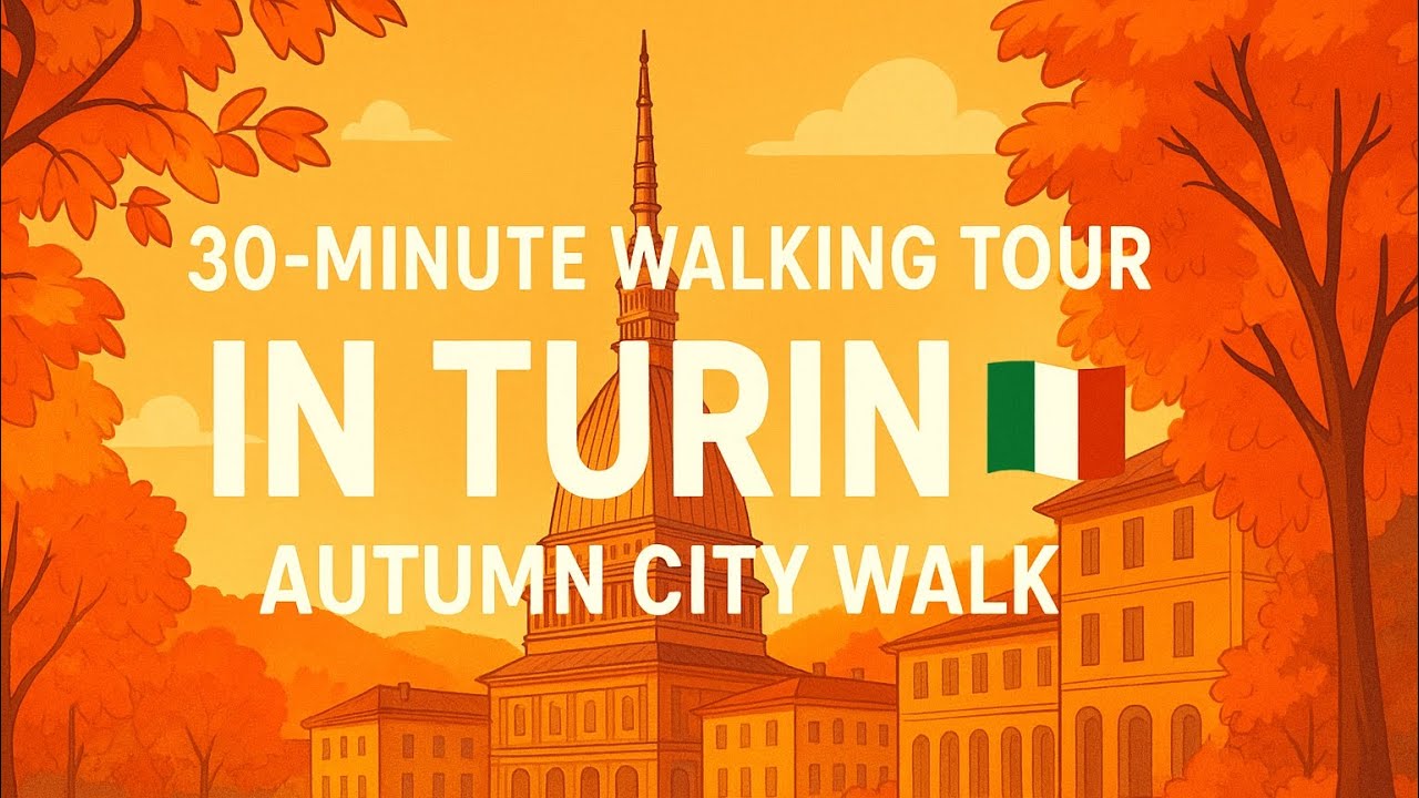 30-Minute Walking Tour in Turin, Italy 🍂 | Autumn City Walk 4K
