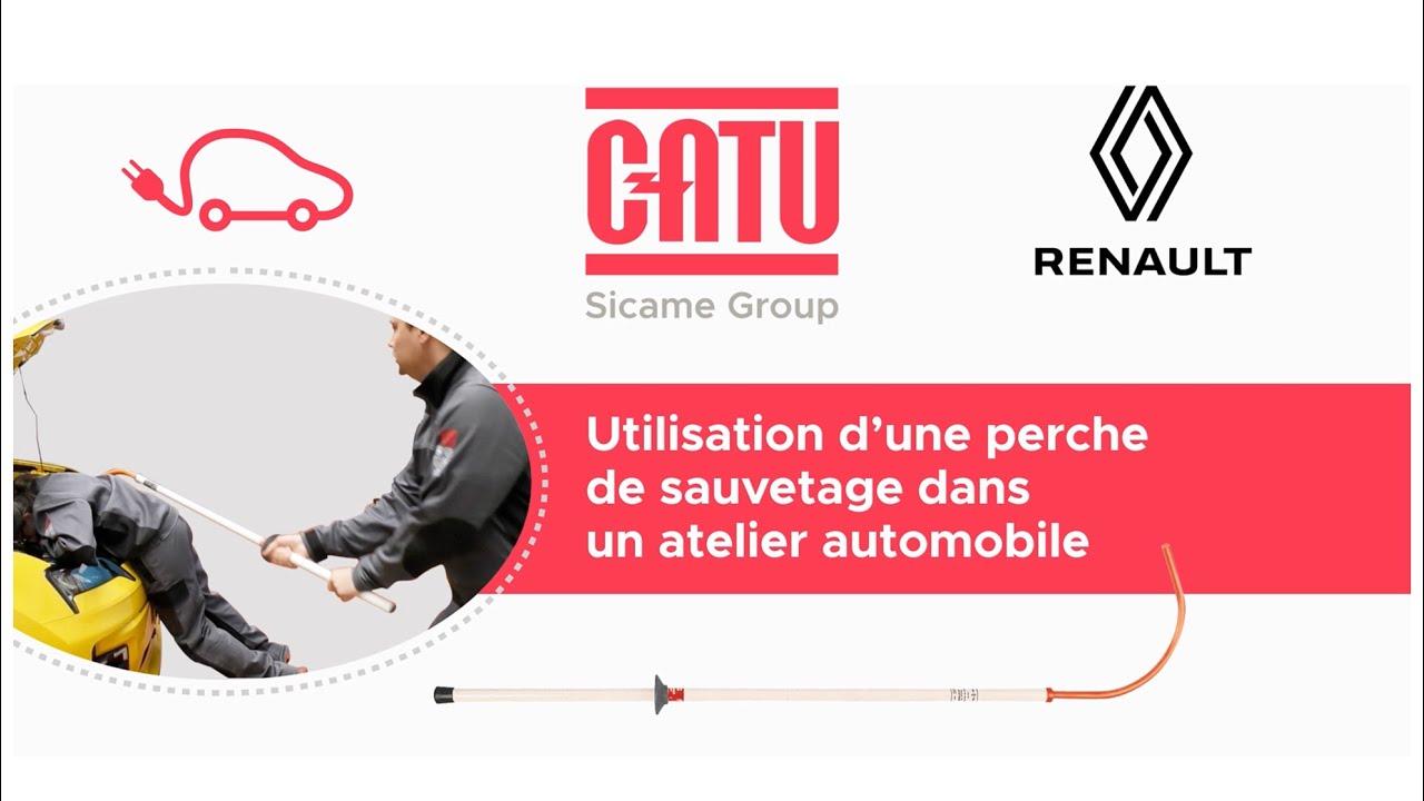 Perche de sauvetage dans un garage pour véhicules électriques et hybrides