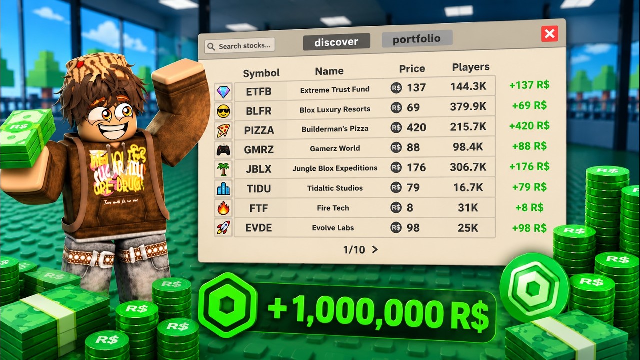Как РЕАЛЬНО заработать бесконечное количество Robux, инвестируя в Roblox Stonks 📈💰