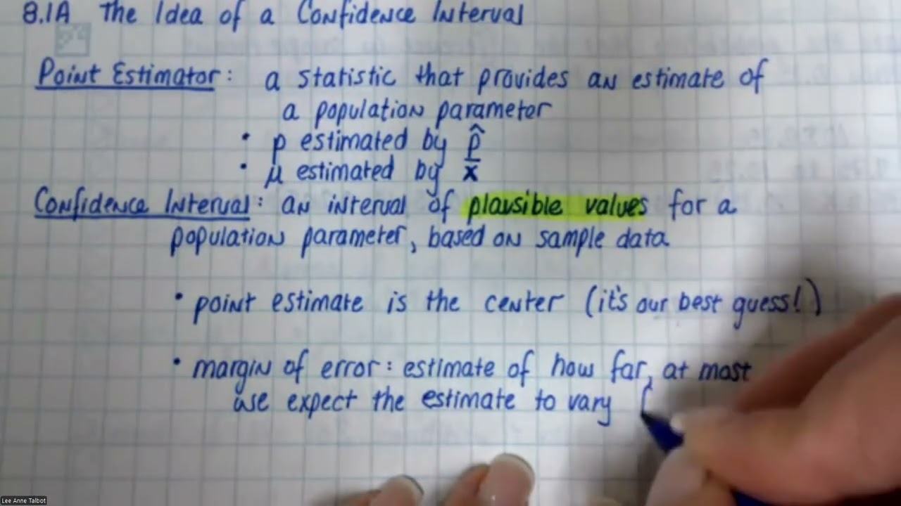 1/5 - AP Statistics - 8.1A Notes