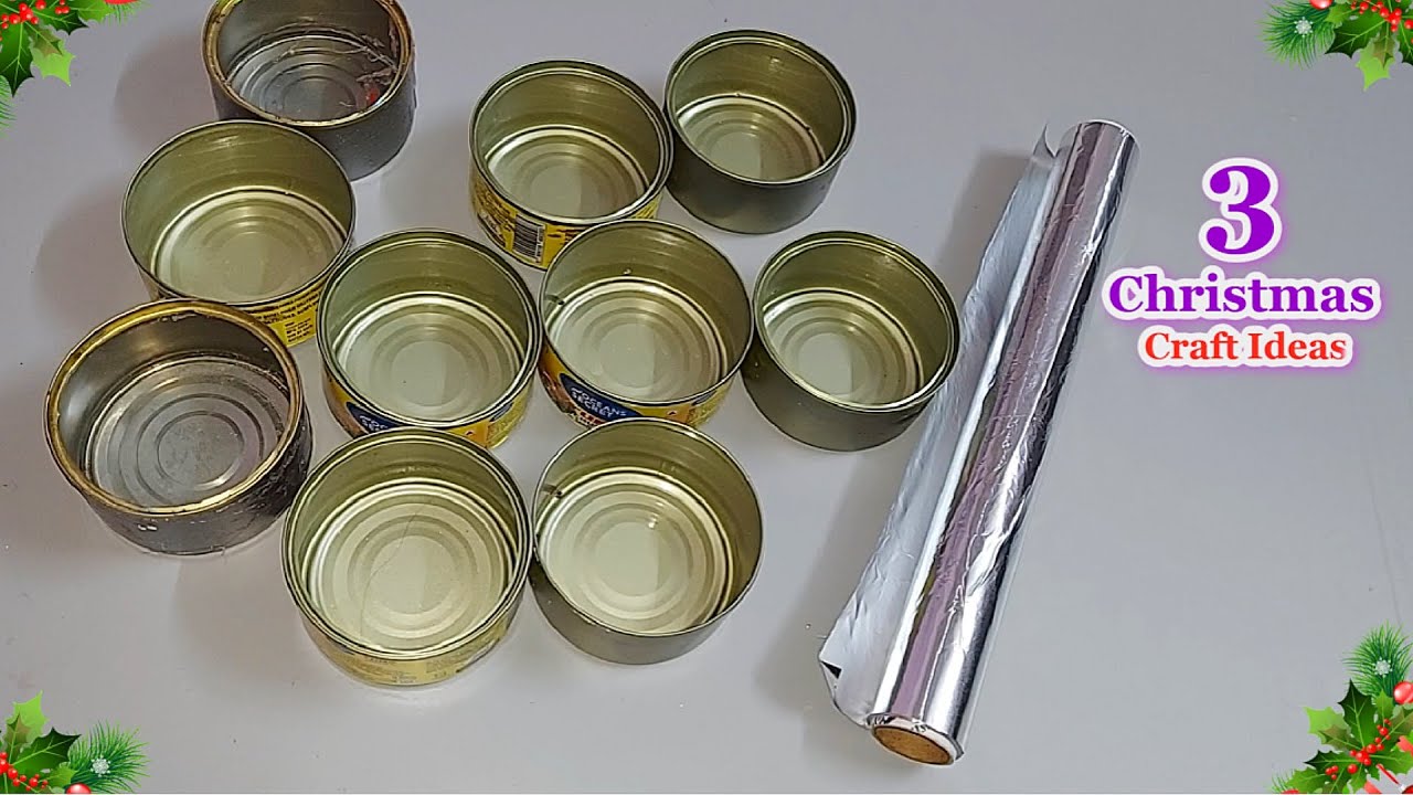 3 Easy Low cost Christmas Decoration made with Tin Cane | DIY Christmas craft idea🎄175