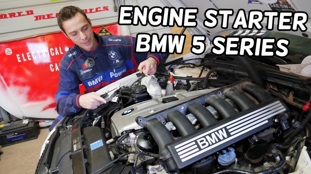 BMW E60 E61 ENGINE STARTER LOCATION REPLACEMENT EXPLAINED 523i 525i 528i 530i 535i 520i 518i